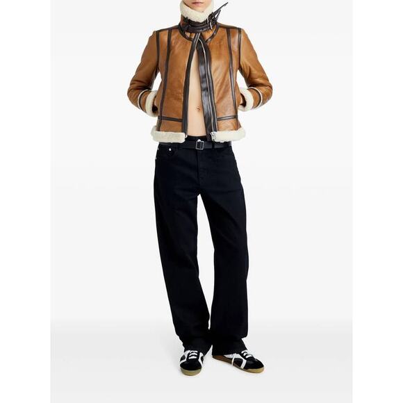 Proenza Schouler Arlo Shearling Leather jacket in Umber 6 - Picture 6 of 10